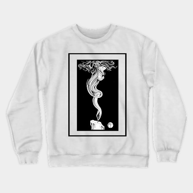 Ferret Flame - Black Outlined Version Crewneck Sweatshirt by Nat Ewert Art